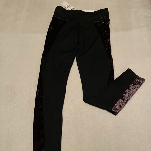 Justice, Size 10, Black Leggings with velvet trim, NEW! - Picture 1 of 10